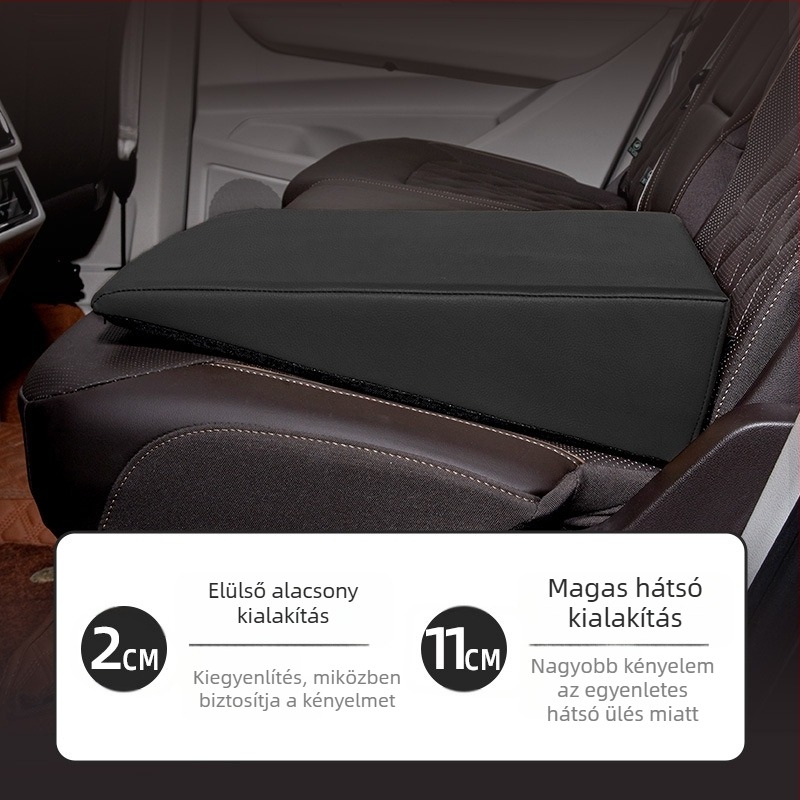 Autó hátsó ülésének szintező párna, magasságállítható, univerzális típus, felfújás nélkül, testreszabható
