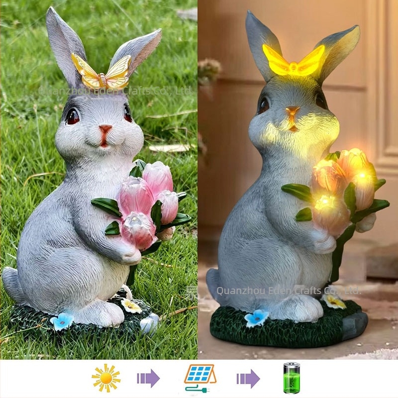 Nyuszi kert dísz — gyanta, Eden, modern művészeti stílus