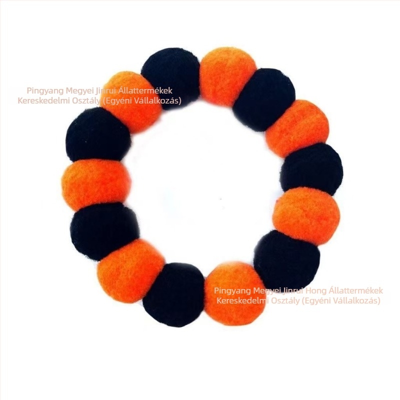 Halloween háziállat nyakörv csengővel és mohair golyóval macskáknak és kutyáknak – sál-stílusú nyaklánc, univerzális illeszkedés