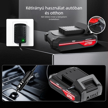 Vezeték nélküli autógumi-szivattyú digitális kijelzővel, LED világítással, 12V, 120W, 3 m hosszú kábel