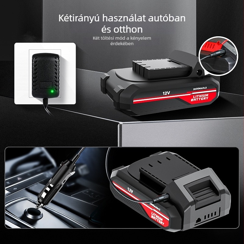 Vezeték nélküli autógumi-szivattyú digitális kijelzővel, LED világítással, 12V, 120W, 3 m hosszú kábel