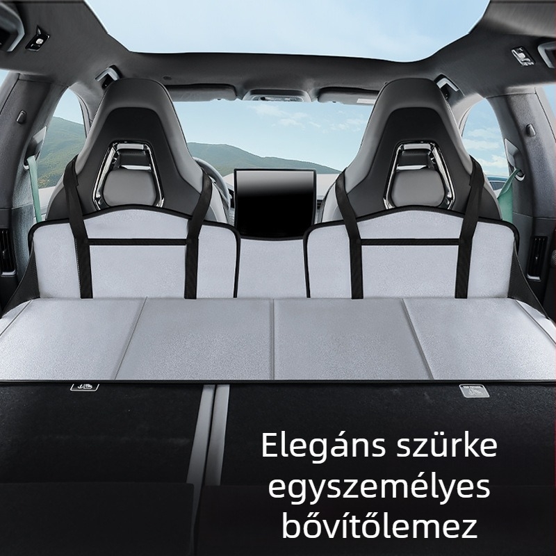Autó hátulsó ülései alvópárnája — összecsukható hosszabbító panel, flocking anyag, modell 005, súly 1,2 kg, teherbírás 200 kg, nincs szükség felfújásra