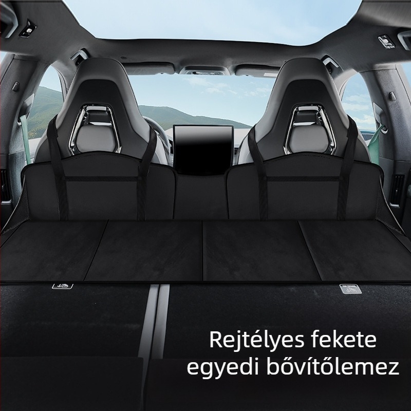 Autó hátulsó ülései alvópárnája — összecsukható hosszabbító panel, flocking anyag, modell 005, súly 1,2 kg, teherbírás 200 kg, nincs szükség felfújásra