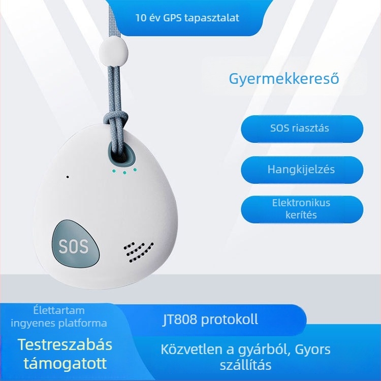 Beidou SOS nyomkövető hanghívással és GPS-szel, vezeték nélküli kerítés, lopás elleni védelem idős és gyerekek számára, Modell X1, GPS-pontosság 5 m, akkumulátor élettartam kb. 5 nap, vízálló