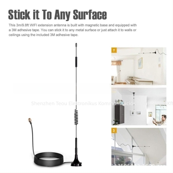 TO 4G LTE mágneses antenna mágneses alapú routerhez – omnidirekcionális, magas nyereség, 315 MHz, 2,4 GHz, 5 GHz