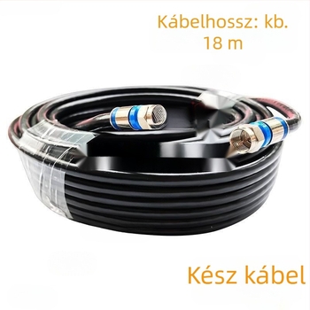 Krimp típusú jelvezető csatlakozó antenna és műholdas TV-hez, nagyfrekvenciás fej, zárt krimp-kapcsoló, tápkábel a set-top boxhoz