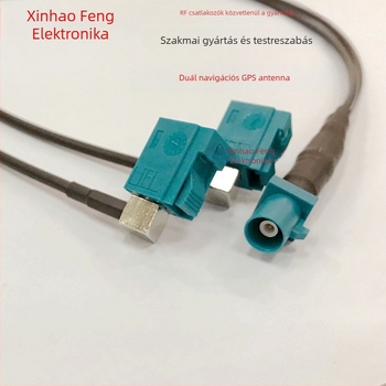 Fakra Z típusú RG174 adapter hosszabbító kábel autó- és tengeri GPS rádiókhoz; hajlított/egyenes csatlakozó, férfi/női; szigetelőanyag: tiszta réz nikkelezett és arany bevonattal; alkalmazások: kommunikáció