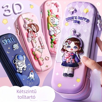 Kaba Bear 3D tolltartó, EVA, koreai stílus, kétoldalas, uniszex