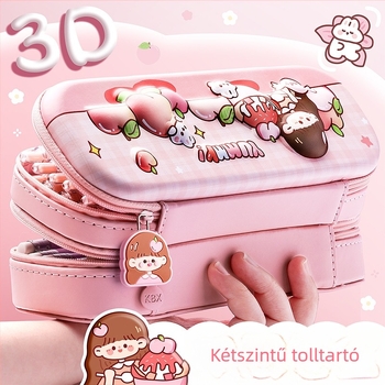 Kaba Bear 3D tolltartó, EVA, koreai stílus, kétoldalas, uniszex