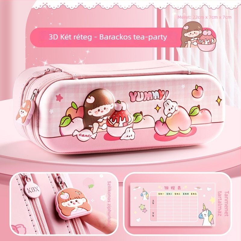 Kaba Bear 3D tolltartó, EVA, koreai stílus, kétoldalas, uniszex