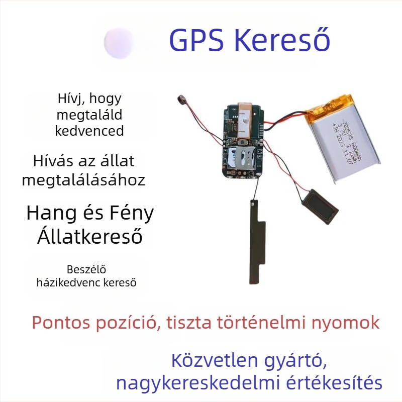4G GPS tracker háziállatoknak, 5 m pontosságú GPS, 15 napos üzemidő, IP67 vízálló, több riasztási mód