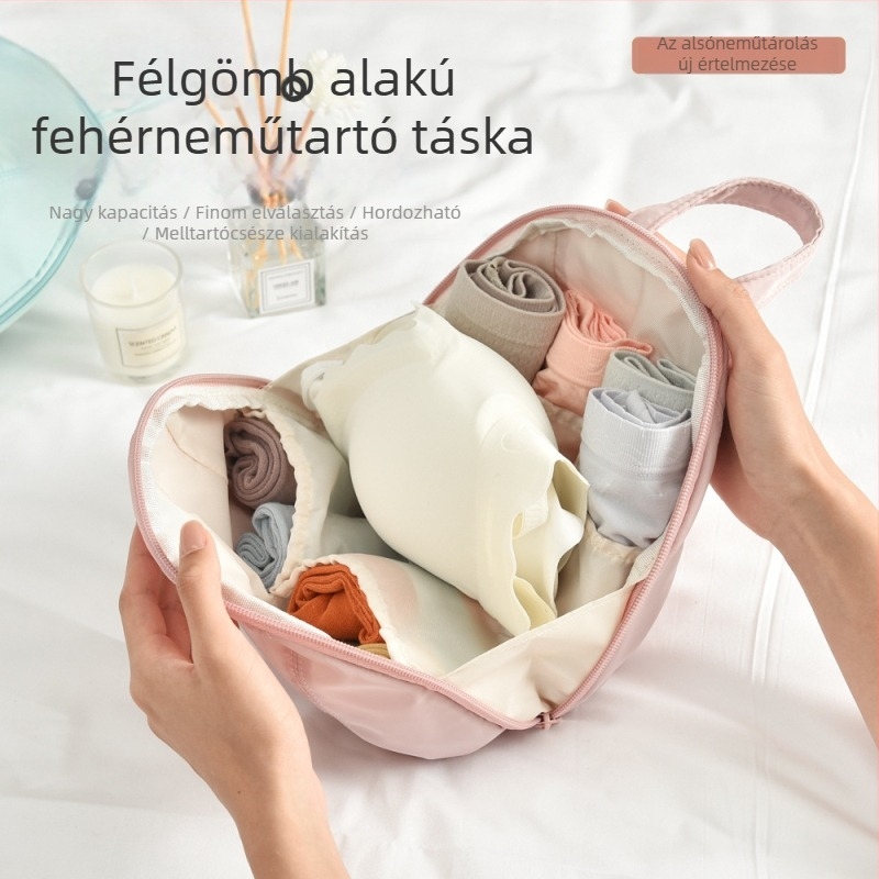 Fehérnemű és zoknik tároló táska, 3 az 1-ben utazási szervező, kézitáska-stílusú, poliészterből