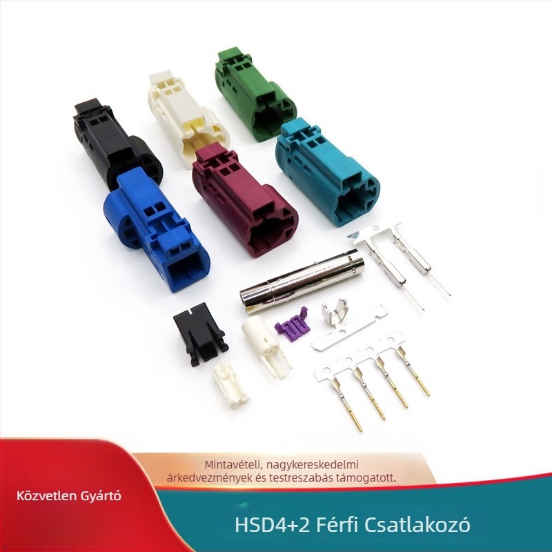 Autóipari nagysebességű csatlakozó HSD LVDS4+2, 6 tű, réz izolátor
