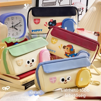 Ház formájú tolltartó, Kappa Bear márka, Oxford anyag, textil stílus, általános célú