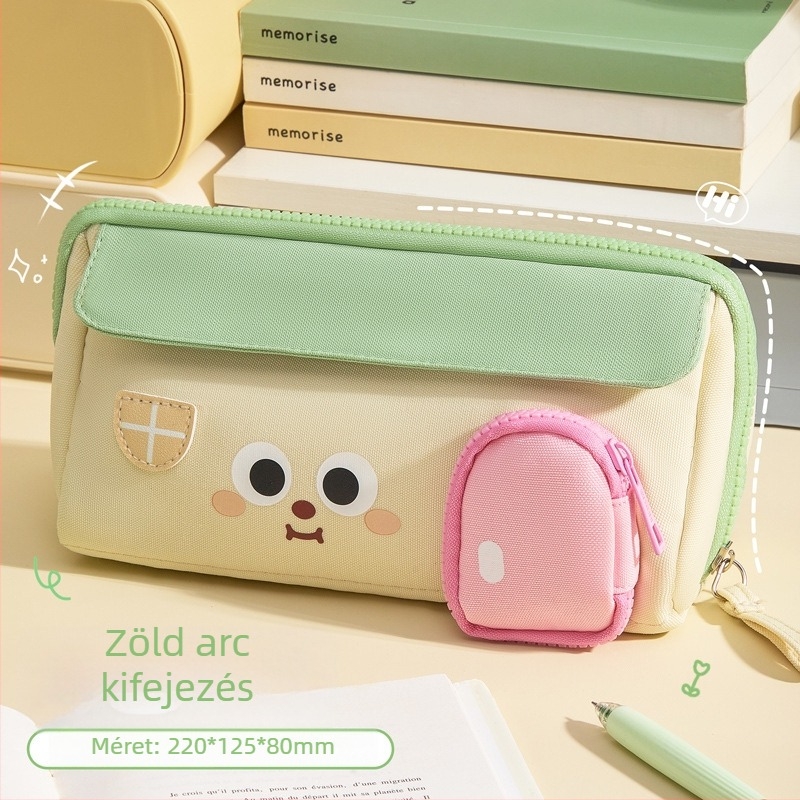 Ház formájú tolltartó, Kappa Bear márka, Oxford anyag, textil stílus, általános célú