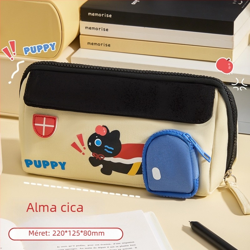 Ház formájú tolltartó, Kappa Bear márka, Oxford anyag, textil stílus, általános célú