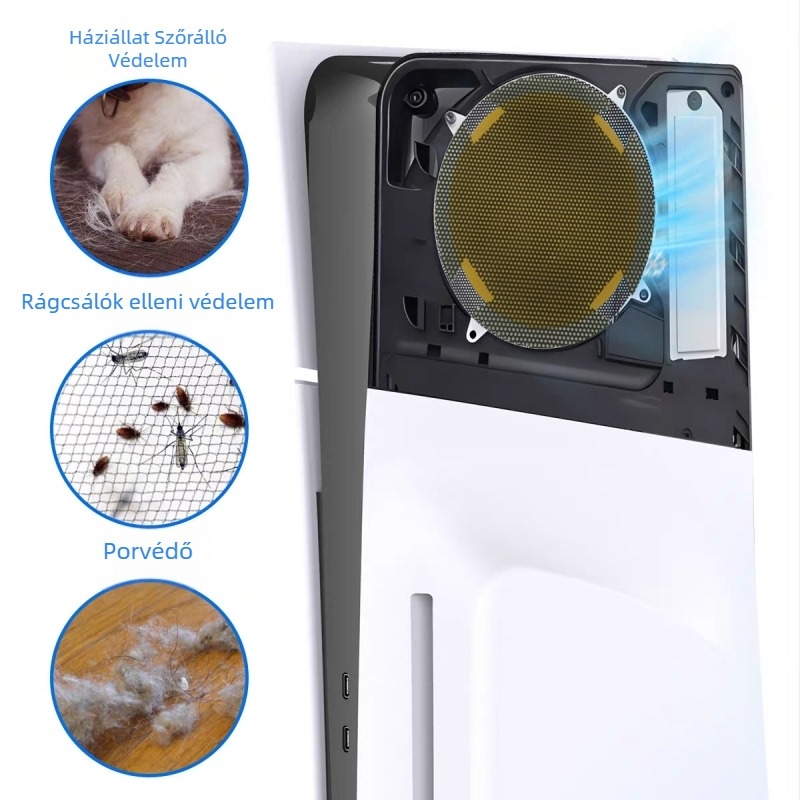 PS5 Slim/Pro porvédő háló - PVC, öntapadó 3M, 2 darabos készlet