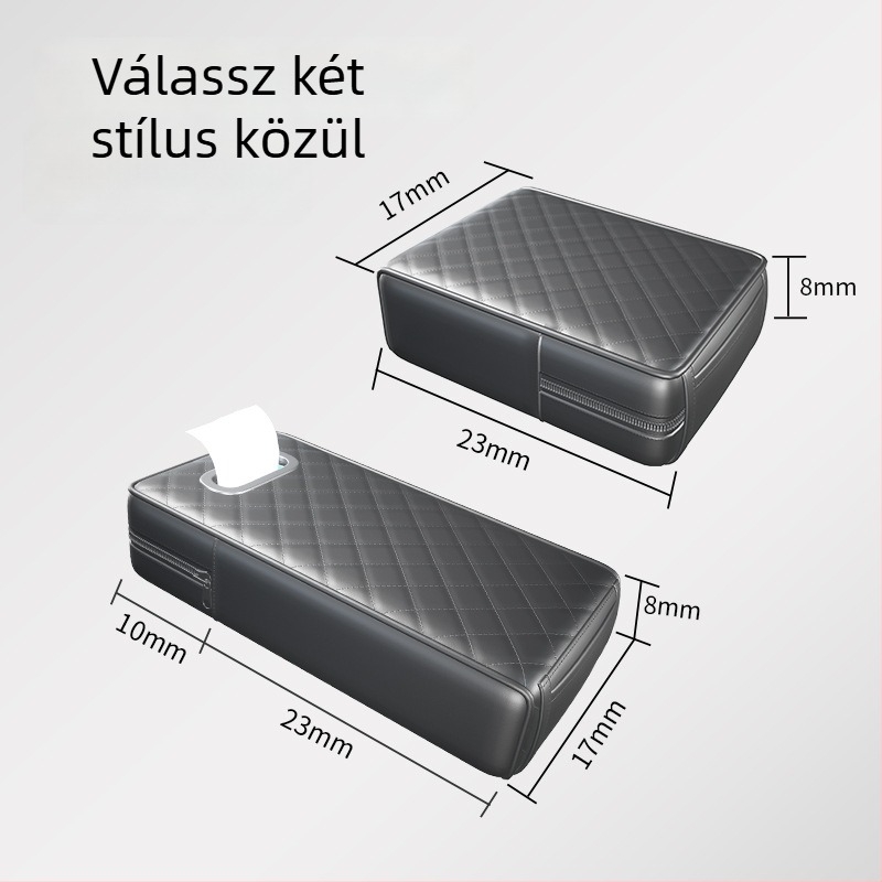 Naiduo Bőr Autókarfa Emelő Párna – Univerzális, Papírzsebkendő-doboz Tartó, Középső Multifunkcionális Alátét