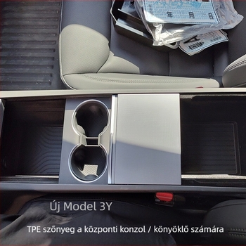 Tesla Model 3/Y Központi Konzol — Alsó Tároló Tálca, Kartámasz Belső, Vízálló, TPE Anyag