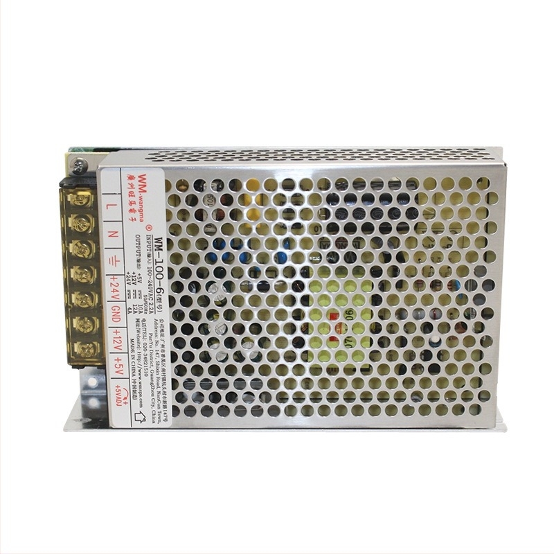 WM-100-6 baba gép tápegység, 24V/12V/5V, Vas, 0,4 kg