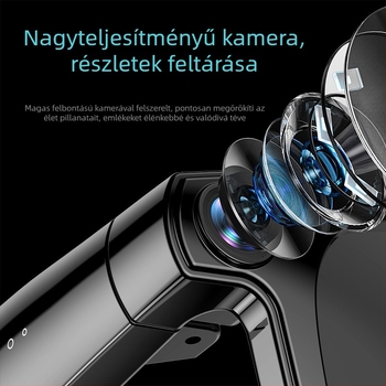 AI fordítással és kép felismeréssel ellátott okos szemüveg, 8 MP kamera, 32 GB tárhely, 39 g súly, fejre szerelhető, érintéses és gombos vezérlés, Android és iOS kompatibilis