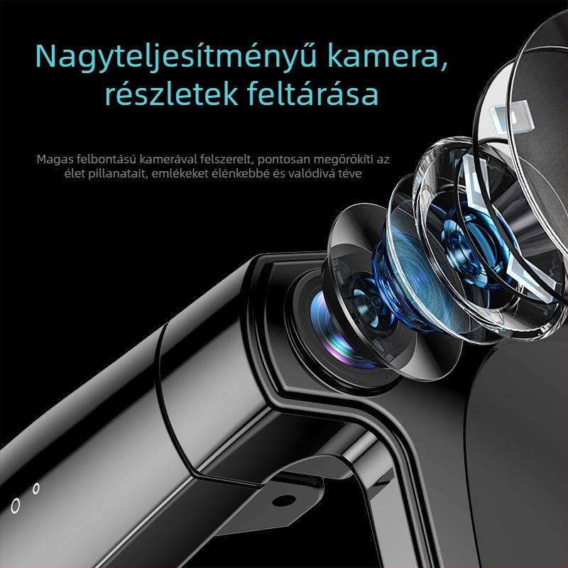 AI fordítással és kép felismeréssel ellátott okos szemüveg, 8 MP kamera, 32 GB tárhely, 39 g súly, fejre szerelhető, érintéses és gombos vezérlés, Android és iOS kompatibilis