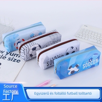 Futball témájú tolltartó, rajzfilmszerű stílus, PVC anyag, Bai ge márka, általános használat