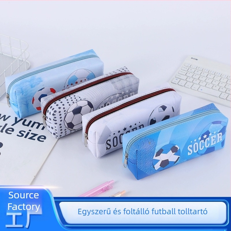 Futball témájú tolltartó, rajzfilmszerű stílus, PVC anyag, Bai ge márka, általános használat