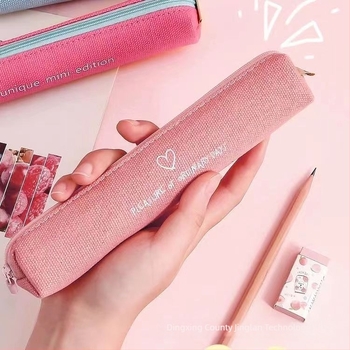 Hordozható mini ceruzatartó tanulóknak, vászonból, textil stílus, általános használat, IP-engedély nélkül