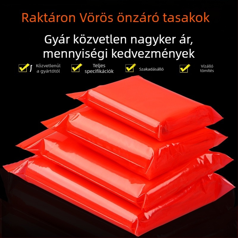 Átlátszó PE élelmiszer-csomagoló tasak, önzáró, vastított, zárási hossz 1–1,5 cm