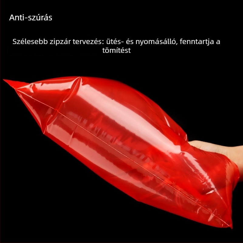 Átlátszó PE élelmiszer-csomagoló tasak, önzáró, vastított, zárási hossz 1–1,5 cm