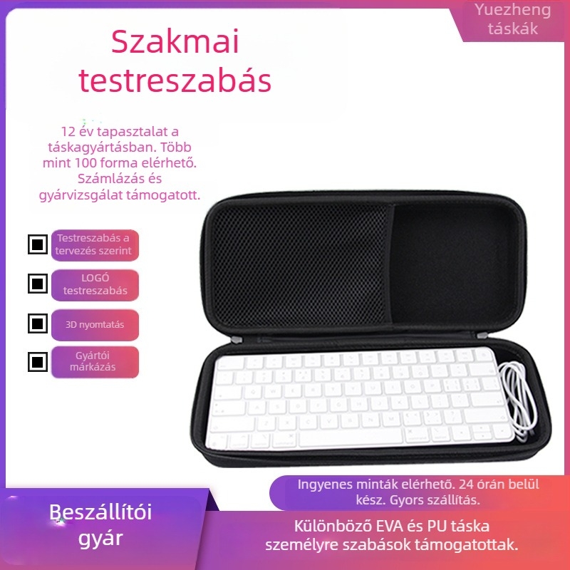 EVA billentyűzet tároló táska - Testreszabható, Vízálló, Hőpréselt, 3C csomagolás, Apple vezeték nélküli Bluetooth billentyűzethez