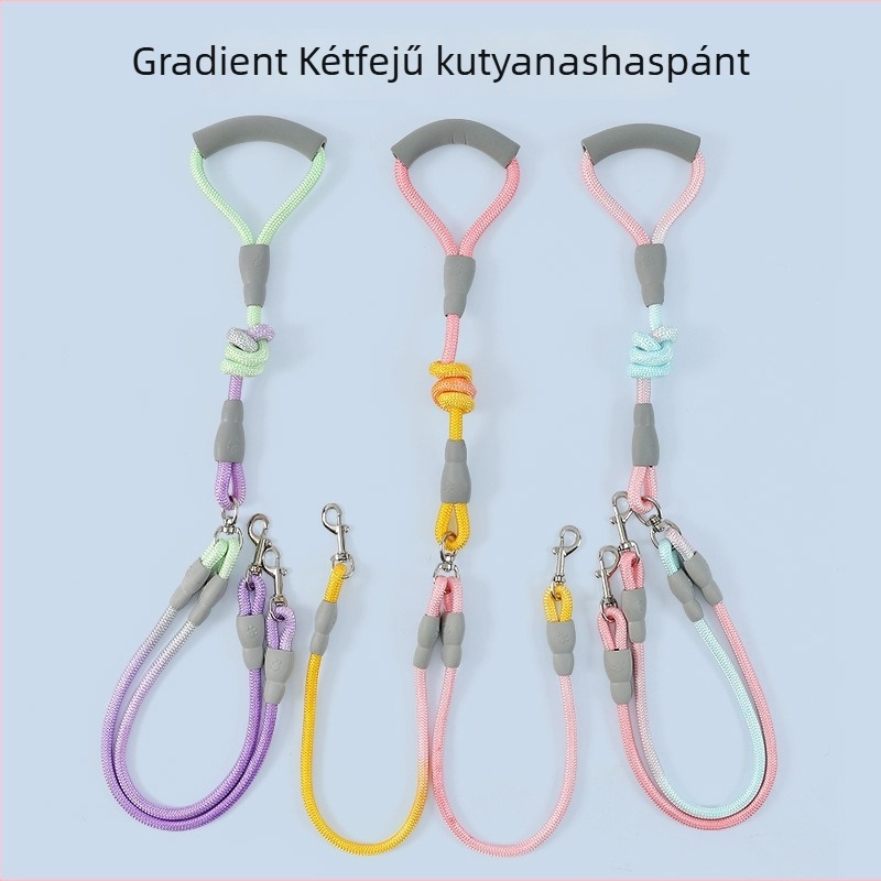 Nylon kettős fejű kutya sétáló kötél, nem visszahúzódó vontatási pánt, Zhejiang eredetű
