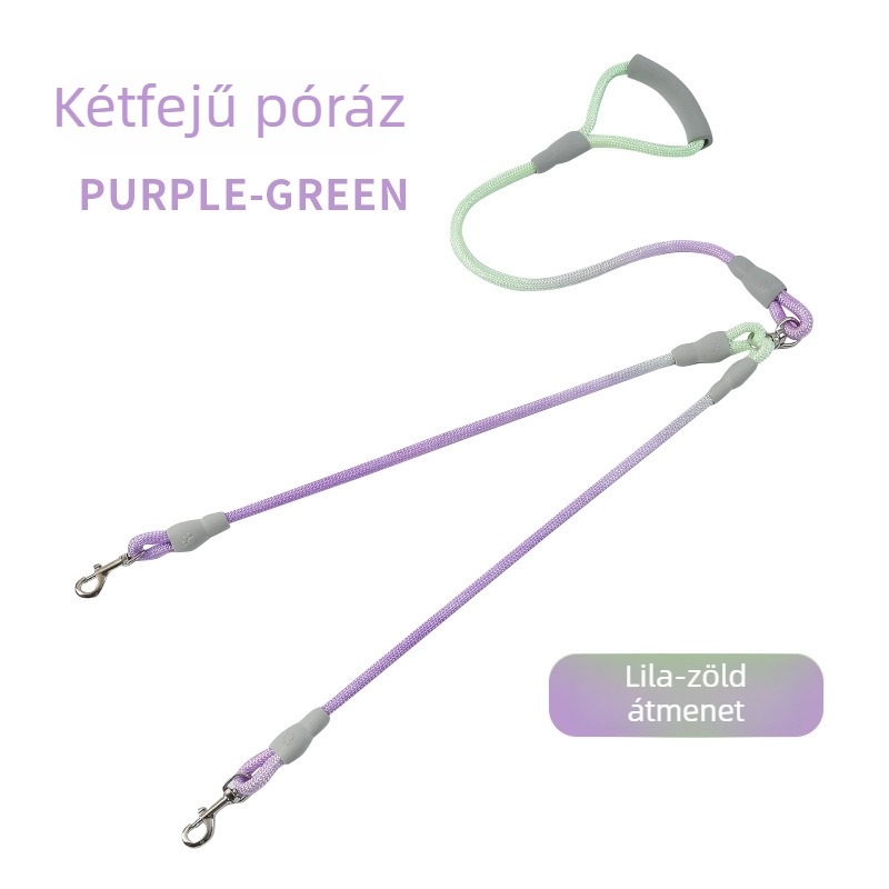 Nylon kettős fejű kutya sétáló kötél, nem visszahúzódó vontatási pánt, Zhejiang eredetű