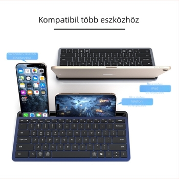 Ultra vékony Bluetooth billentyűzet, újratölthető, vezeték nélküli, csendes, 78 gomb, USB/Bluetooth, tabletek és laptopokhoz