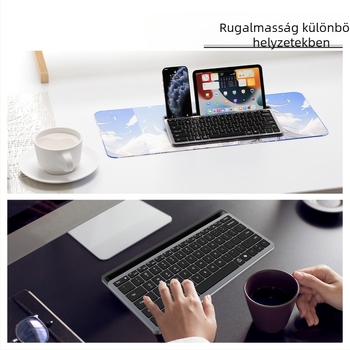 Ultra vékony Bluetooth billentyűzet, újratölthető, vezeték nélküli, csendes, 78 gomb, USB/Bluetooth, tabletek és laptopokhoz
