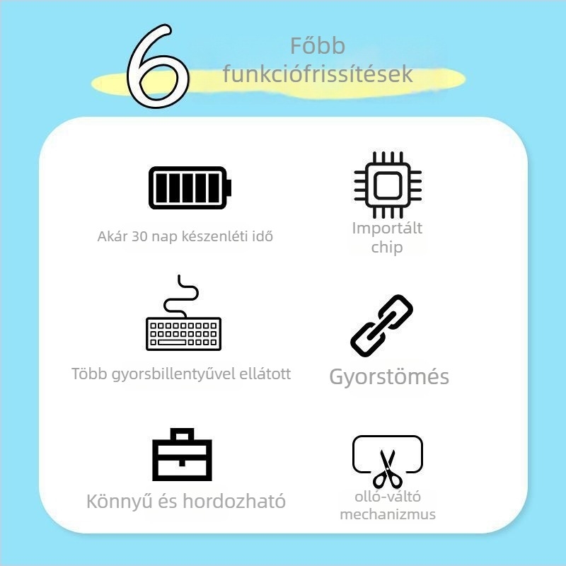 Vezeték nélküli Bluetooth újratölthető billentyűzet iPadhez, tabletekhez, Apple- és Android-telefonokhoz