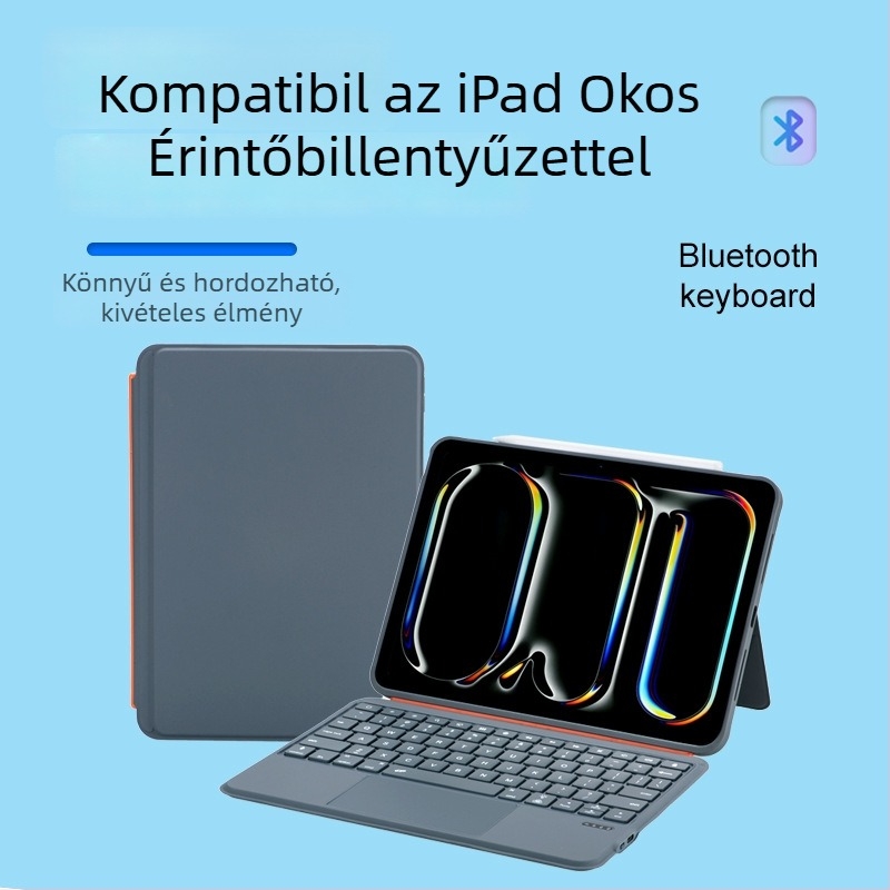 Bluetoothos szétválasztható mágneses billentyűzet tok leválasztható bőrtokkal iPad Air és iPad Pro számára
