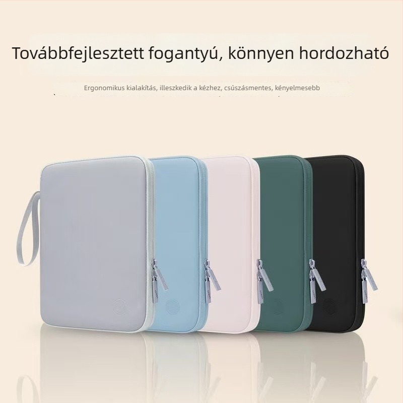 Uniszex bőr tablet- és laptop­táska, hordozható kézi táska, vízálló és ütésálló, 11 hüvelykes