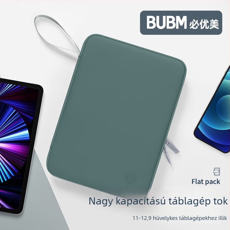 Uniszex bőr tablet- és laptop­táska, hordozható kézi táska, vízálló és ütésálló, 11 hüvelykes