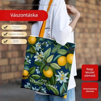 Vászon táska általános használatra; alj és oldalak nélkül; testre szabható; digitális nyomtatás; poliészter-pamut