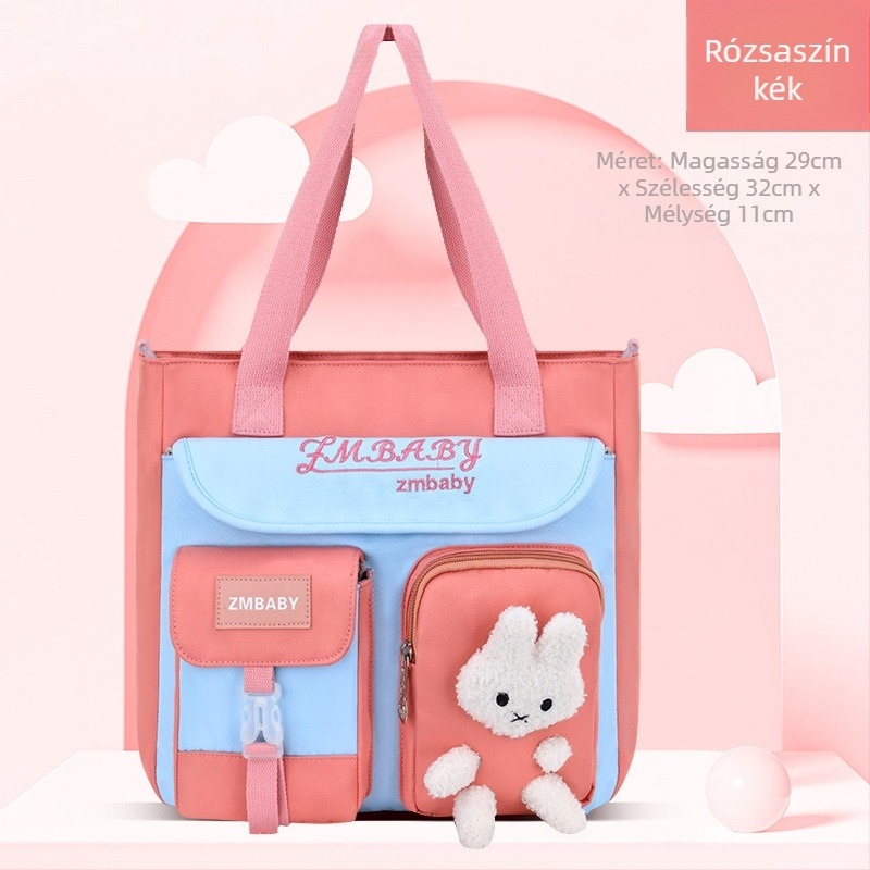 Kétfunkciós korrepetáló táska általános iskolásoknak — kézi vagy vállon átívelő hordozás, Oxford anyag, légáteresztő, vízálló és kopásálló, belső poliészter bélés, Sesame Baby