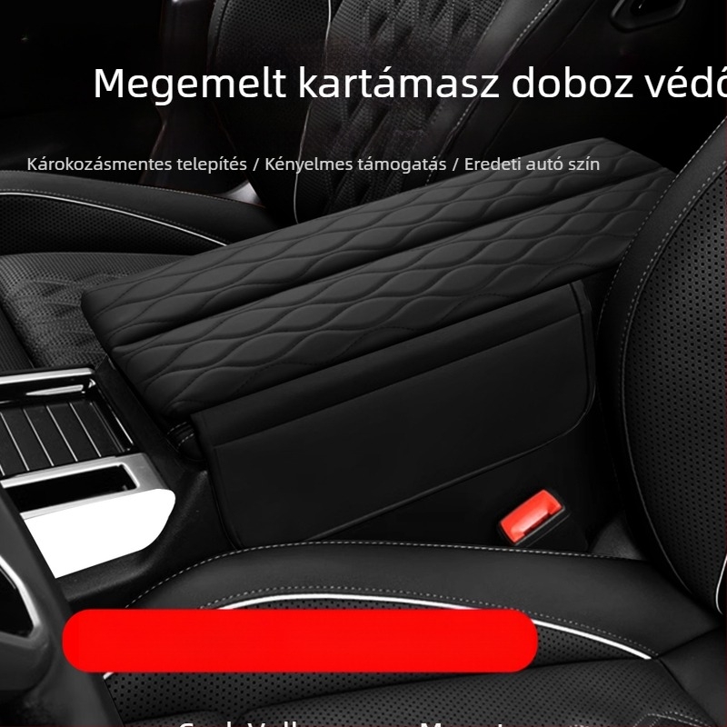 Középkonzol karvédő fedél emelhető párnával és tárolózsebbel | Bőr | Kompatibilis: Volkswagen Magotan | Egyéb piac