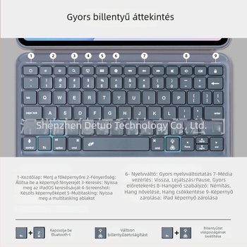 K07P Bluetooth billentyűzet tok iPad tablethez bőr külsővel – ergonómikus, OEM gyártás, kompatibilis az iPaddel