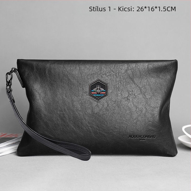 Férfi PU bőr clutch táska - Nagy kapacitású, Mikroszálas bélés, Márka Unique
