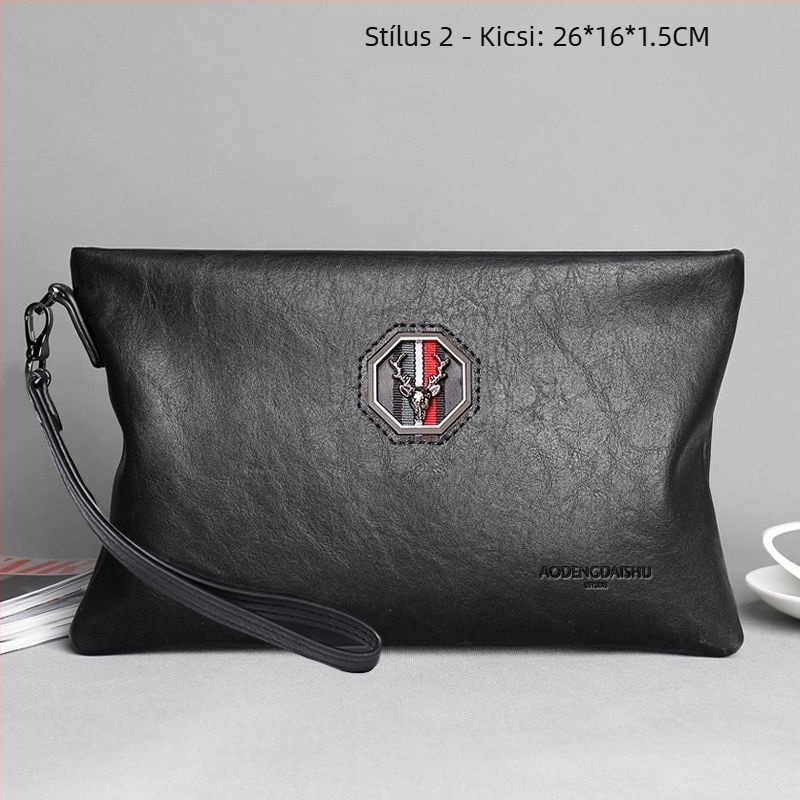 Férfi PU bőr clutch táska - Nagy kapacitású, Mikroszálas bélés, Márka Unique