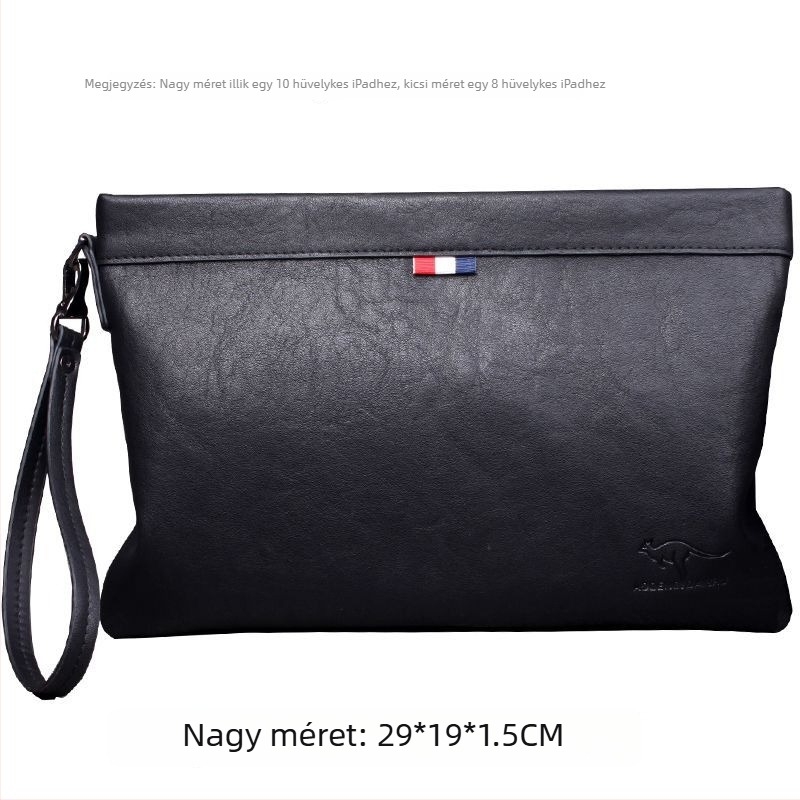 Férfi PU bőr clutch táska - Nagy kapacitású, Mikroszálas bélés, Márka Unique