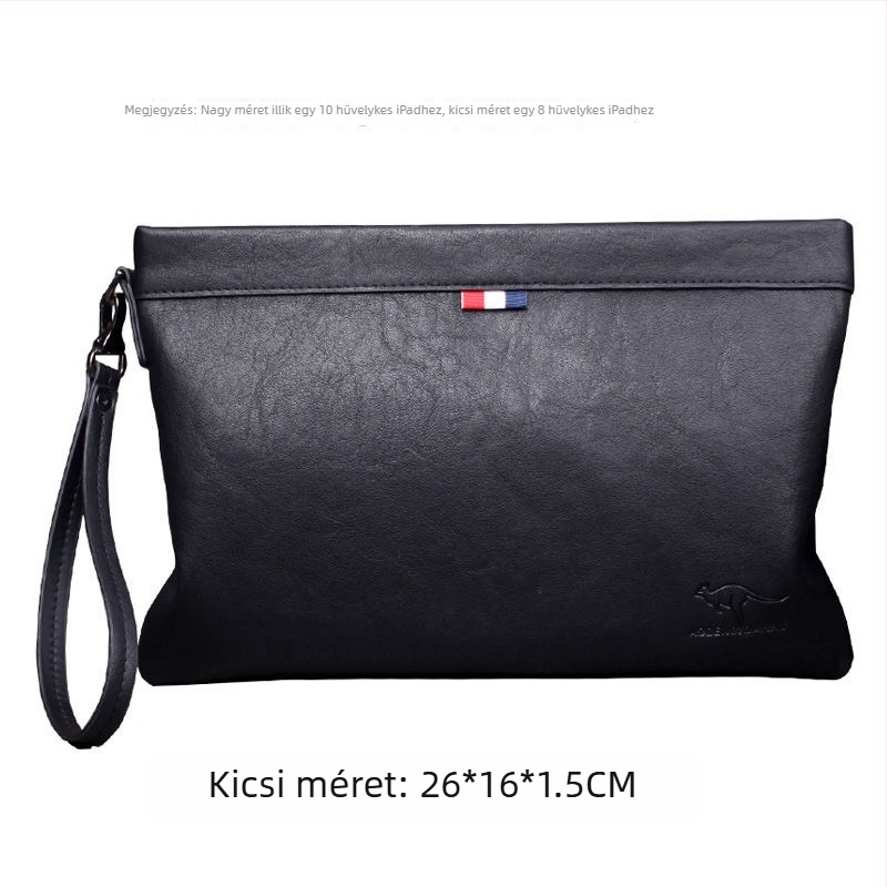 Férfi PU bőr clutch táska - Nagy kapacitású, Mikroszálas bélés, Márka Unique