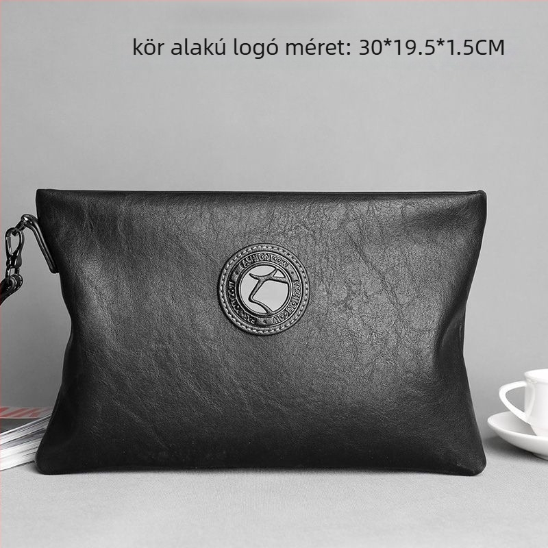 Férfi PU bőr clutch táska - Nagy kapacitású, Mikroszálas bélés, Márka Unique