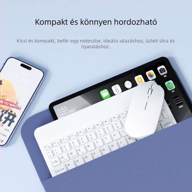 Vezeték nélküli Bluetooth billentyűzet táblagépekhez és okostelefonokhoz